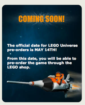 LEGO Universe Pre-order - COMING MAY 14TH! Pre-order